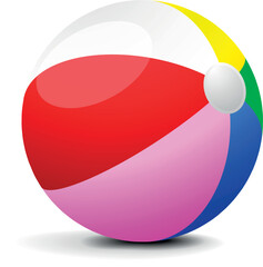 Sticker - illustration of a colorfull beach ball, eps 8 vector