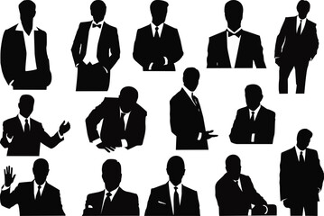 vector sillhouettes collection of businessmen