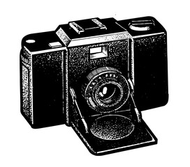 Wall Mural - retro camera on white background, vector illustration