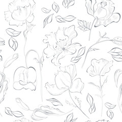 Sticker - Seamless wallpaper with flowers