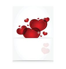 Sticker - Illustration romantic letter with cute hearts - vector