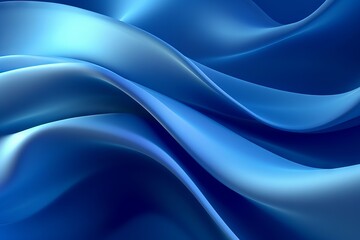 abstract blue background with flowing, smooth lines that shimmer and shine. Generative ai