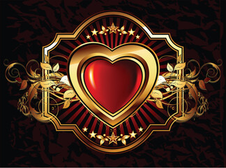 Canvas Print - heart frame, this illustration may be useful as designer work