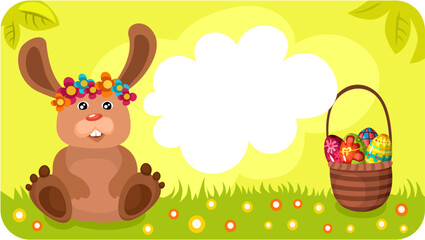 Sticker - vector illustration of a easter card