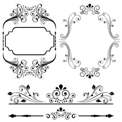 Wall Mural - Border and frame designs for cards or invitations