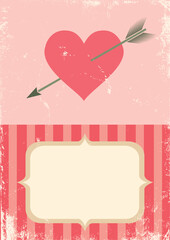 Sticker - Retro illustration of the heart with an arrow