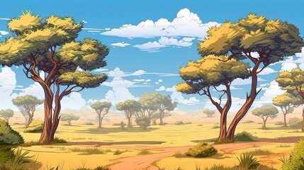 Wall Mural - abstract background savannah. the artwork is showcased with an exciting banner design inspired by th