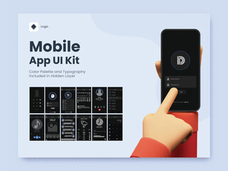 Wall Mural - wireframe ui, ux and gui layout with different login screens including account sign in, sign up, loc