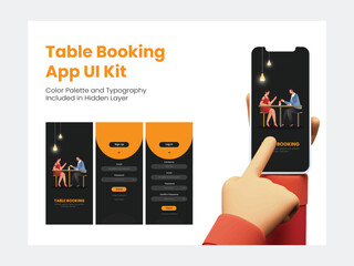 Wall Mural - table booking mobile app ui kit including as sign in, sign up for responsive website.