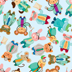 Sticker - animal doctor seamless pattern