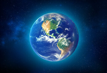 Wall Mural - blue planet earth in space. north and south america continent. elements of this image furnished by n