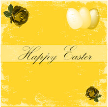 Illustration Of Easter Postcard With Old Paper Background