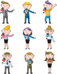 Sticker - set of reporter people