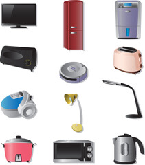 Poster - home appliances icons