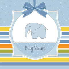 Sticker - delicate baby boy shower card