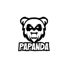 Wall Mural - Panda Head Logo Design Vector Template