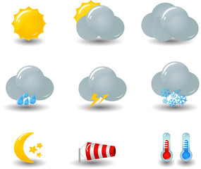 Wall Mural - set of nine weather icons