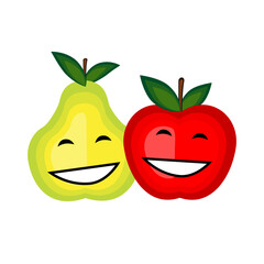 Wall Mural - Funny fruits smiling together for your design