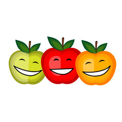 Wall Mural - Funny fruits smiling together for your design