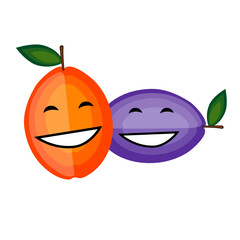 Wall Mural - Funny fruits smiling together for your design