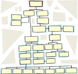 Wall Mural - Hand drawn flowchart for family trees or business