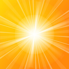 Sticker - Sunshine vector background full of orange and yellow colors