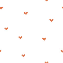 Fototapete - Tiny red hearts,seamless pattern design. Endless romantic background, love texture, simple repeating print for Valentine day. Printable flat vector illustration for fabric, textile, wrapping, decor