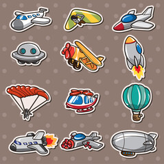 Poster - cartoon airplane stickers