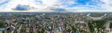 Fototapeta Miasto - Krasnodar, Russia - August 27, 2020: Summer aerial panorama of the city. Panorama 360