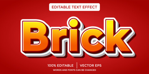 Brick text effect Editable style