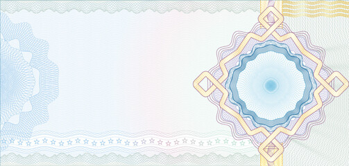 Wall Mural - Secured Guilloche Background for Voucher, Gift Certificate, Coupon or Banknote /  layers are included for easy editing