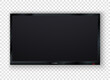 © Little Monster 2070 - Modern blank LCD tv digital screen, display, panel. TV wall mounted wide plasma black LED isolated on blank background. Large mock up computer monitor. Stylish vector illustration EPS 10