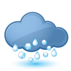 Wall Mural - Single weather icon - Cloud with Rain and Hail