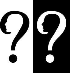 Wall Mural - Symbol of Question. Illustration on white and black background