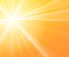 Wall Mural - Yellow solar Sun light on a bright and warm orange sky