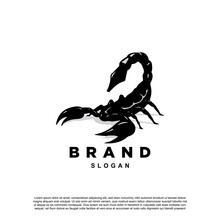 Black Silhouette Dangerous Scorpion Logo Design Vector