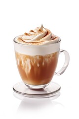 Wall Mural - Delicious Latte on a White Background. Generative AI