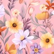 © Trintin - seamless background with pink flowers, pattern