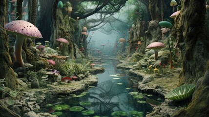 Wall Mural - the study of the interactions between living organisms and their physical environment within a parti