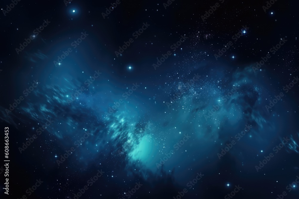 Stars and clouds on night dark blue sky, created using generative ai ...