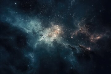 Wall Mural - stars and clouds on night sky, created using generative ai technology