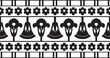 Vector monochrome seamless Egyptian border. Endless black Ornaments of Ancient Egypt. Geometric African frame.