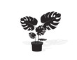 Office tree (flower) in a pot. Interior, home comfort. Monstera. Vector icon.