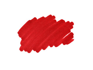 Sticker - Stroke drawn with red marker isolated on white, top view