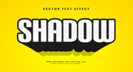 minimalist monochrome shadow, editable text style effect vector.