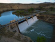 Willwood Water Dam from Shoshone River in Wyoming from Aerial Drone
