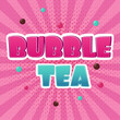 Bubble tea text bright banner. Social media post template.
