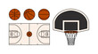 Basketball Set Court Backboard with Hoop and Sports Balls
