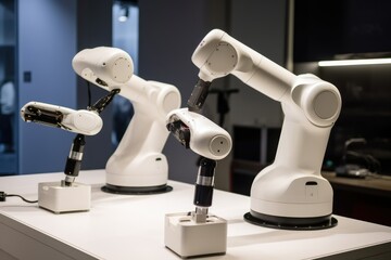 Cobot, collaborative robot. These robots are collaborative because they can safely work together with people. AI generative