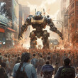 AI / Artificial Intelligence uprising as a giant robot sent to exterminate humanity